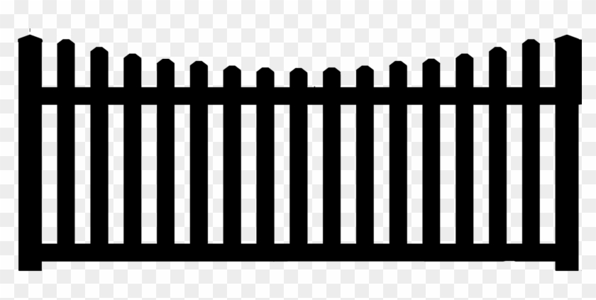 Picket Fence Silhouette Graveyard Fence Clipa - Black Vinyl Picket Fence #1098665
