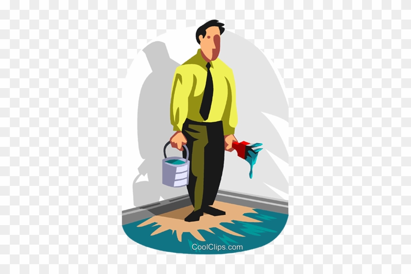 Man Painted Himself Into A Corner Royalty Free Vector - Cartoon #1098700