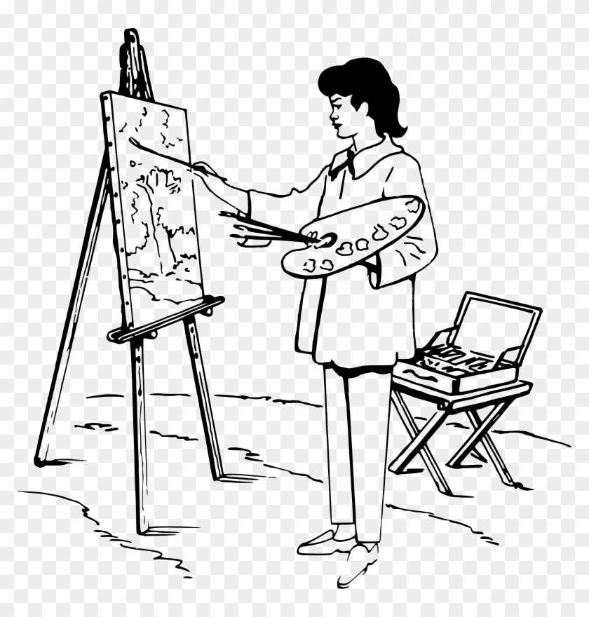 Medium Image - Drawing Of Someone Painting #1098723