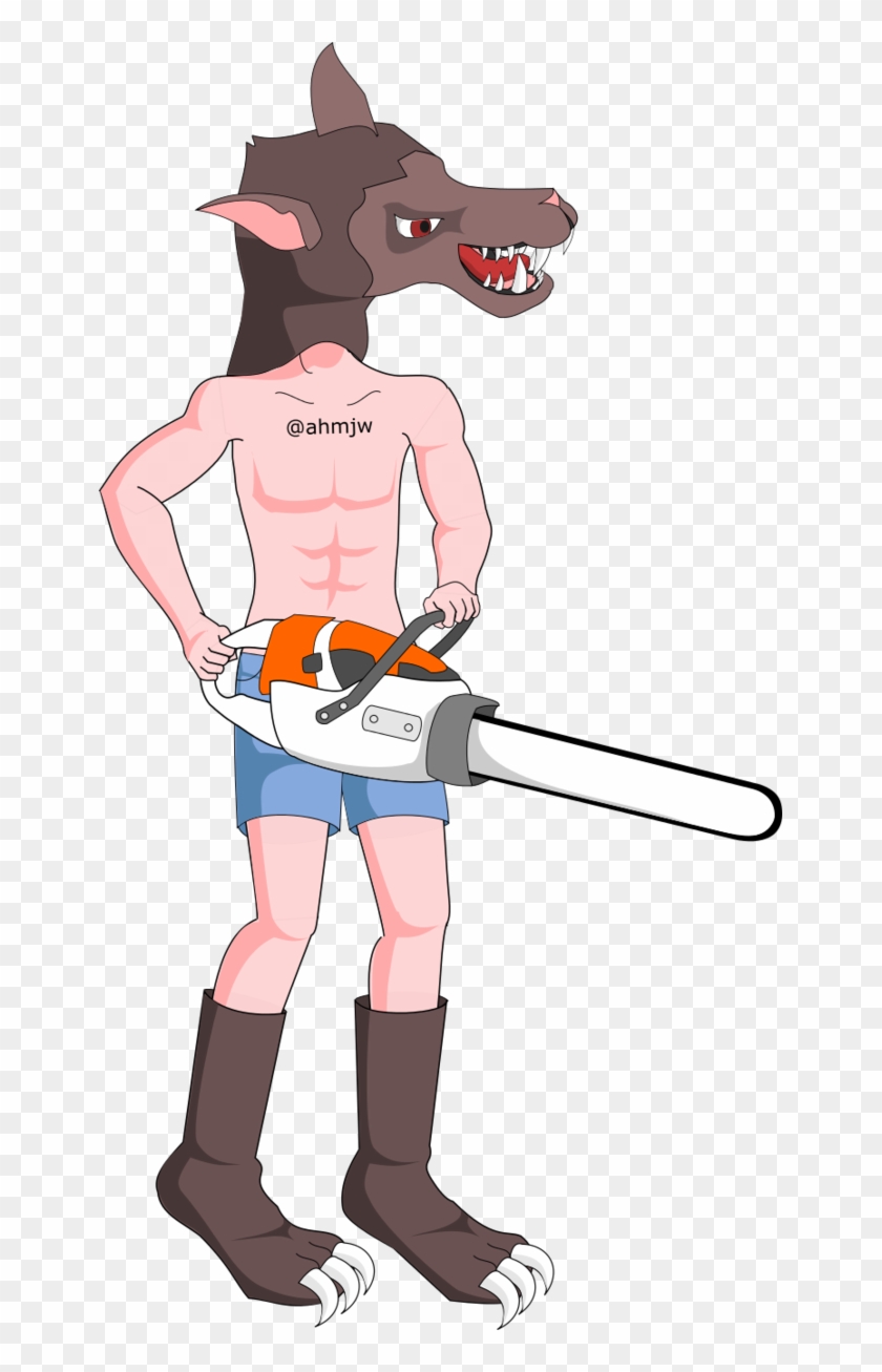Chainsaw Guy Wolf-headed By Ahmjw - Cartoon #1098776