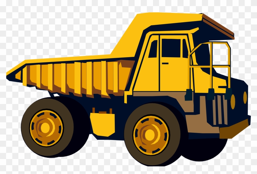 Dump Truck Clipart Black And White - Construction Equipment #1099265