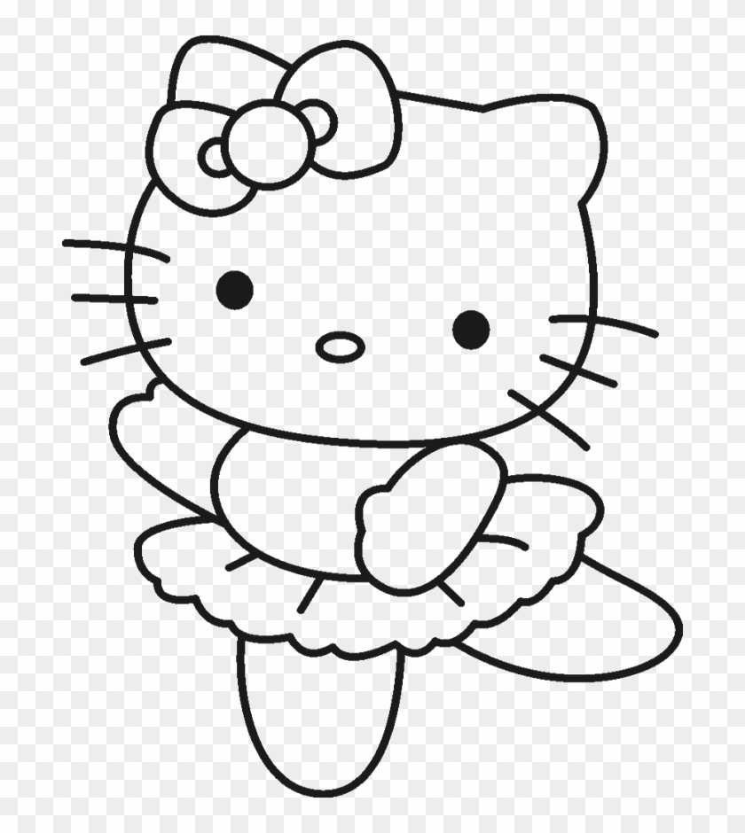 Hello Kitty Cool And Cute Coloring Page - Hello Kitty Drawing #1099482