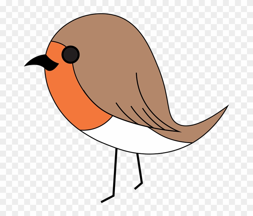 Clip Art Of A Blue And Red Robin Flying Towards Two - European Robin #1099494