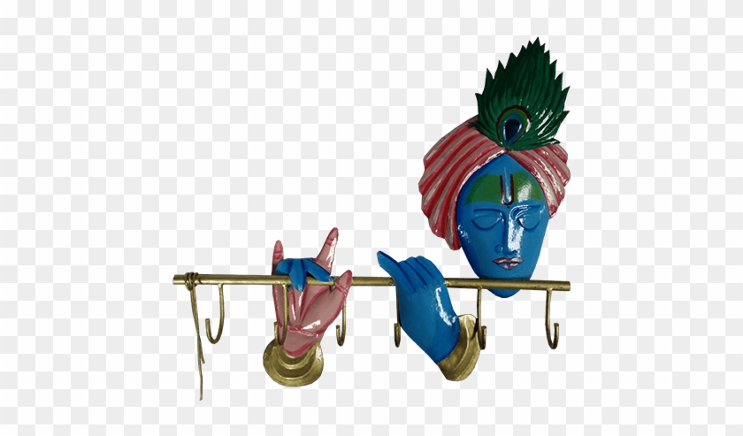 Wrought Iron Lord Krishna Key Holder - Illustration #1099693