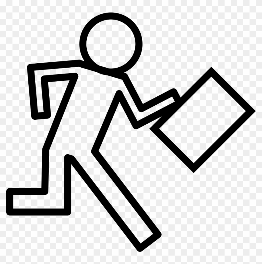 Running Businessman With Suitcase Comments - Rock And Roll Clip Art #1099733