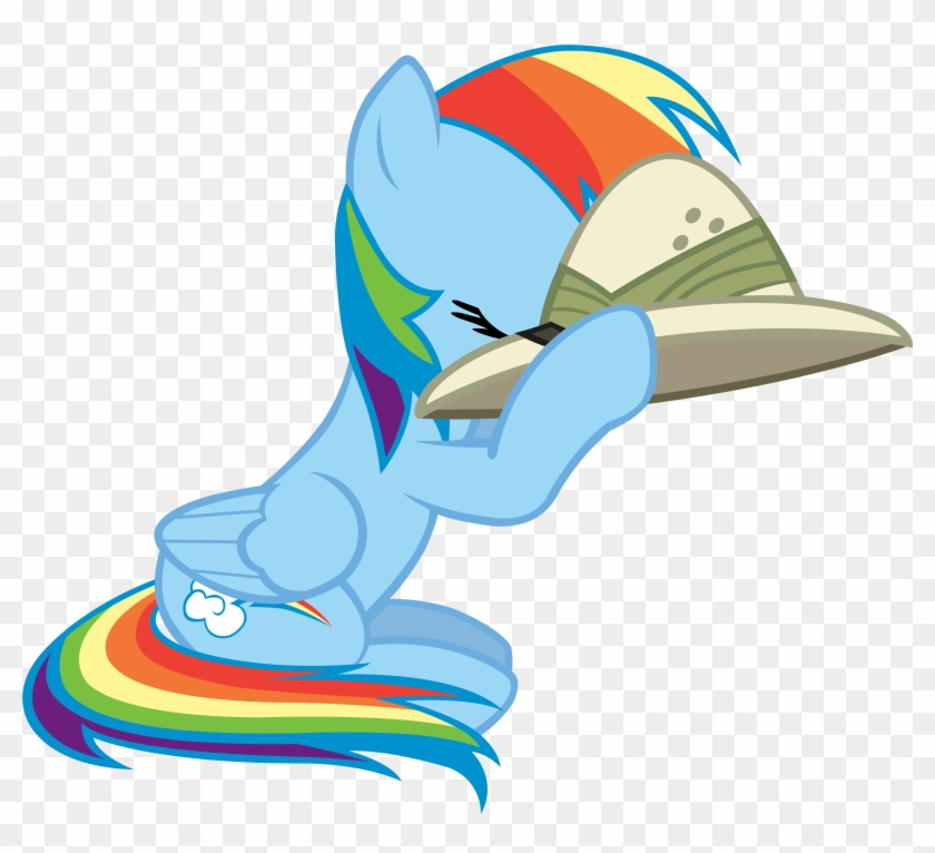 Rainbow Dash Sniffing Daring Do's Hat By Hunterz263 - Rainbow Dash With Hat #1099977