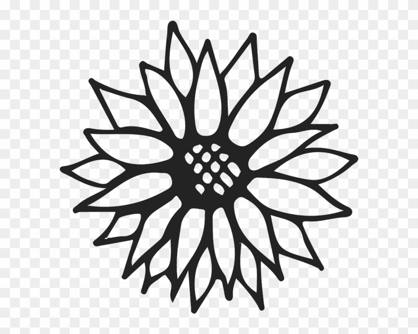 Sunflower Outline Rubber Stamp - Vector Graphics #1100035