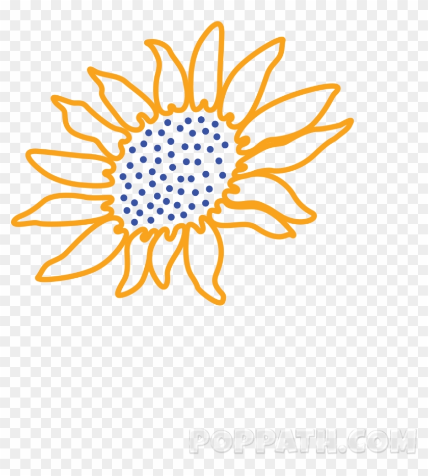 Use The Outline Of The Shape As A Guideline For Drawing - Flower #1100036