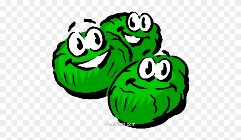 Cartoon Brussels Sprouts Royalty Free Vector Clip Art - Brussel Sprout Clipart Free #1100060