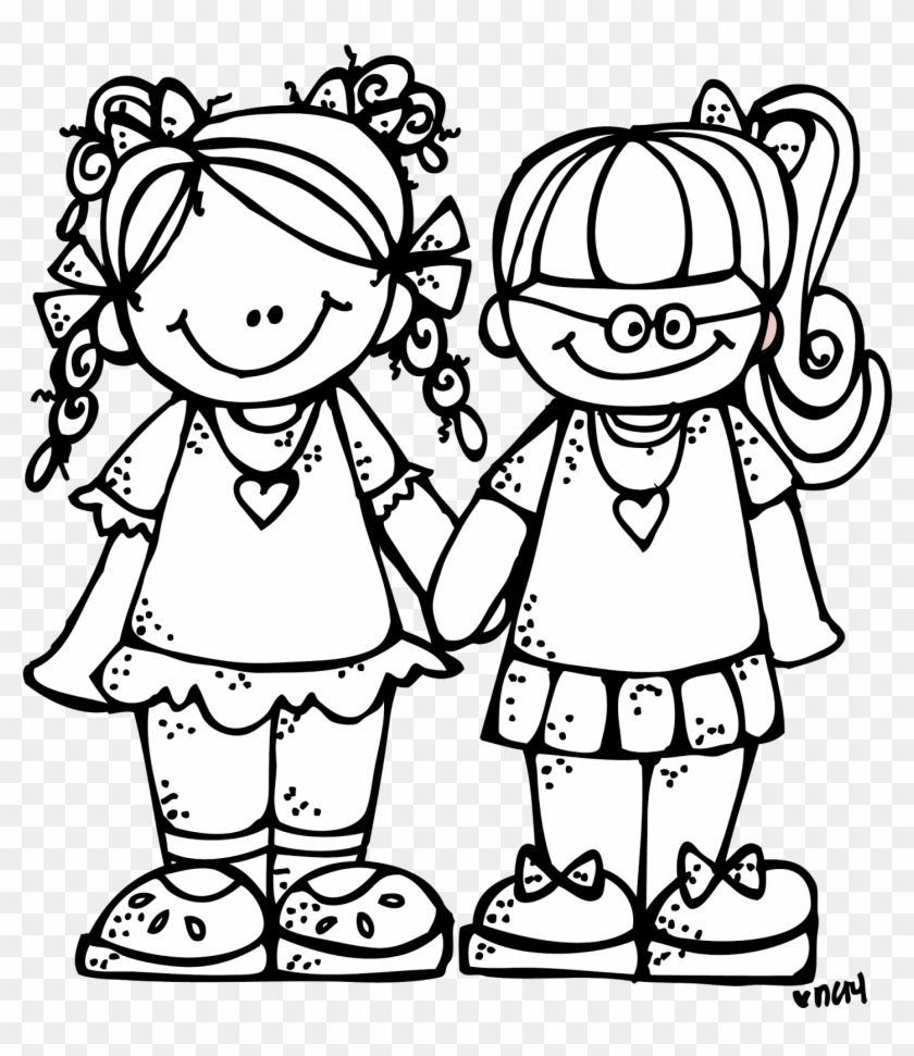 Melonheadz Illustrating Freebie Forever Friends Graphic - Friendship Images Black And White Clip Art #1100117