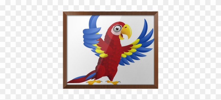 Gerahmtes Poster Macawvogel Mit Daumen Nach Oben • - Thumb #1100293
