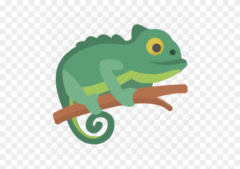 Happy Chameleon Vector Illustration - Chameleon Emoji #1100322