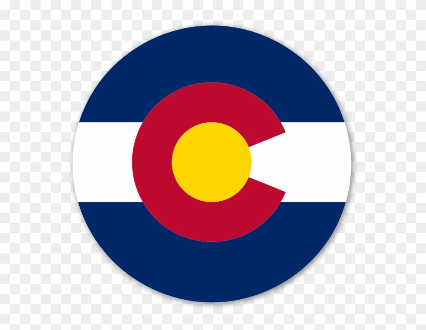 Colorado Circle Flag Sticker - Colorado Flag Circle #1100324
