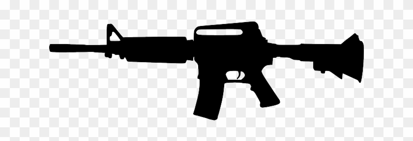 Rifle, Automatic Gun, Weapon, Arms, Silhouette, Gun - Ar 15 Clip Art #1100420