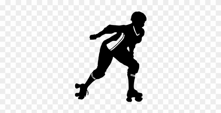 Derby Girl Silhouette Vector Illustration - Roller Derby Silhouette Clip Art #1100438