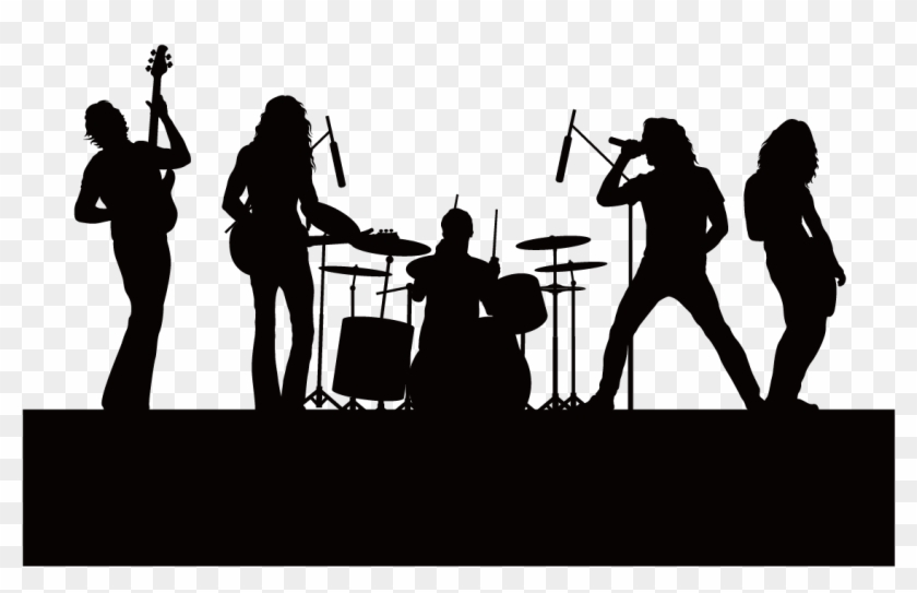 Silhouette Singing Music - Live Band Concert Background - Free Transparent  PNG Clipart Images Download