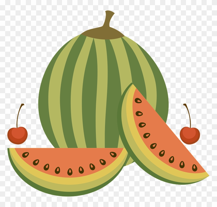 Clipart - Water Melon - Apple Fabric - Fruit Salad - Orange Custom Fabric By #1100477