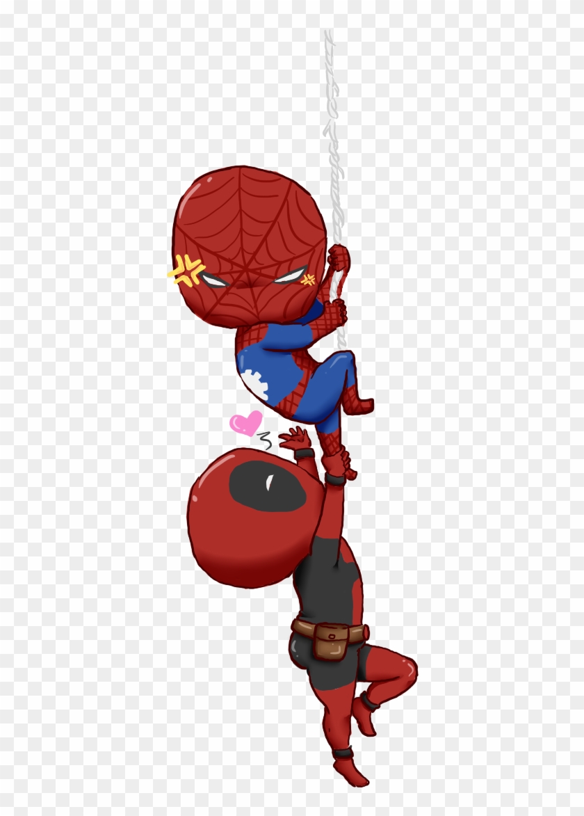 Dang It Deadpool By Guardian-angel15 - Deadpool Y Spiderman En Chibi #1100550