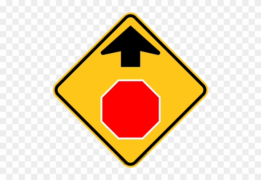 Stop Ahead Icon Warning Trail Sign - Stop Sign Ahead Sign #1100645