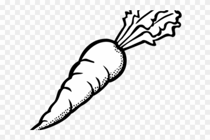 Monochrome Clipart Carrot - Carrot Coloring Pages #1100781
