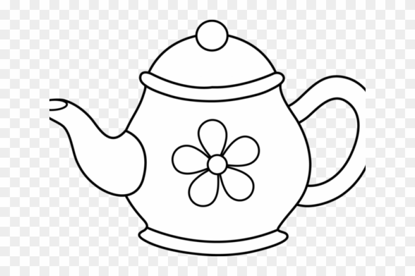 Monochrome Clipart Teapot - Tea Pot Clip Art #1100864