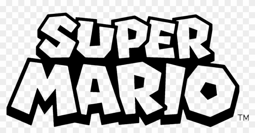 Super Mario Nintendo 1980s Video Game, Stencil By Garappas - Super Mario Logo Black And White #1100886