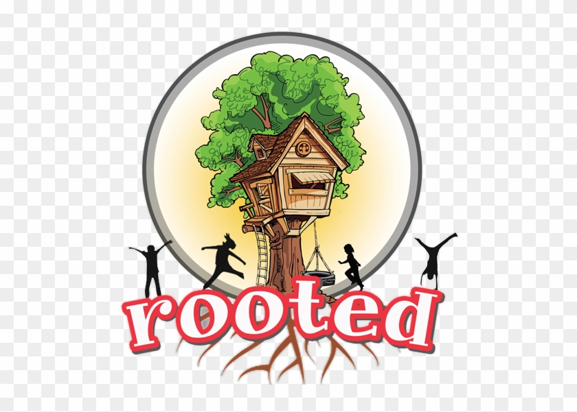 Rooted Children's Ministry - Luke And Lilly Wood House Tree Design Vinyl Wall Sticker #1101055