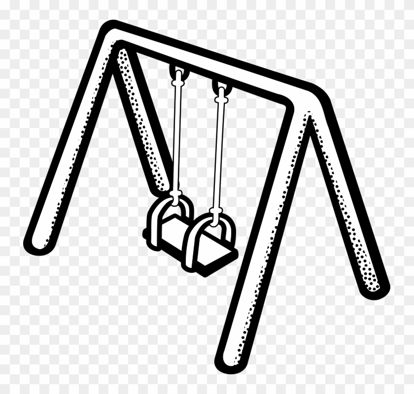 Playground Clipart See Saw - Black And White Picture Of Swing #1101214