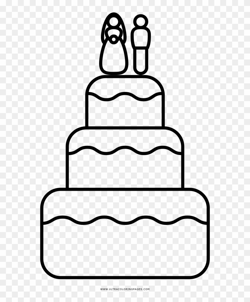 Wedding Cake Coloring Page - Dibujos De Cakes Para Colorear #1101327