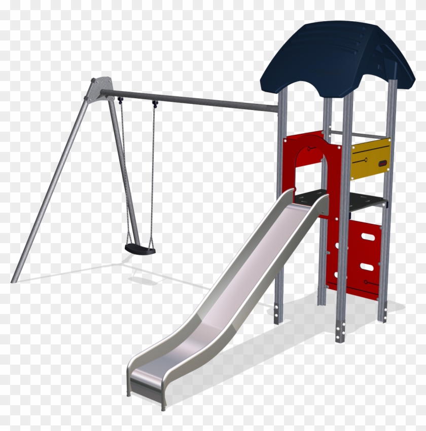 Play Tower With Swing 2,5m, Alu Posts & Full Steel - Swing #1101355
