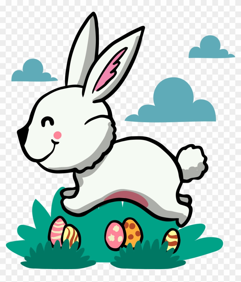 Drawn Bunny European Rabbit - Desenho De Coelhinho Colorido #1101381