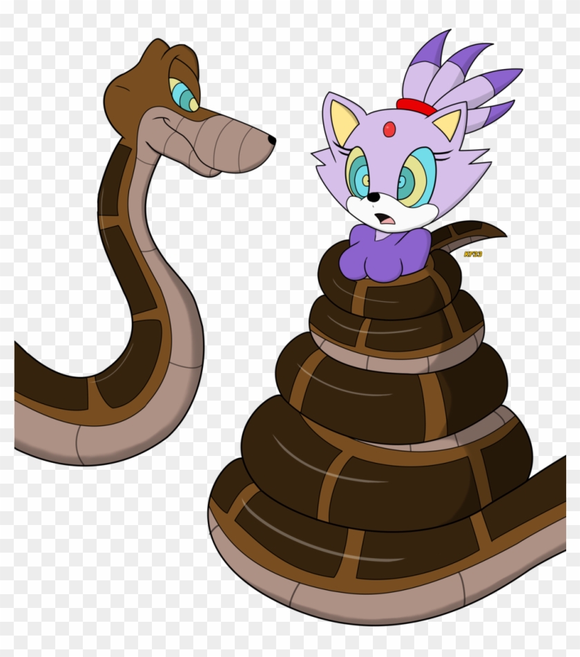 Kaa Cat Hypnosis The Jungle Book Art - Blaze The Cat And Kaa #1101561