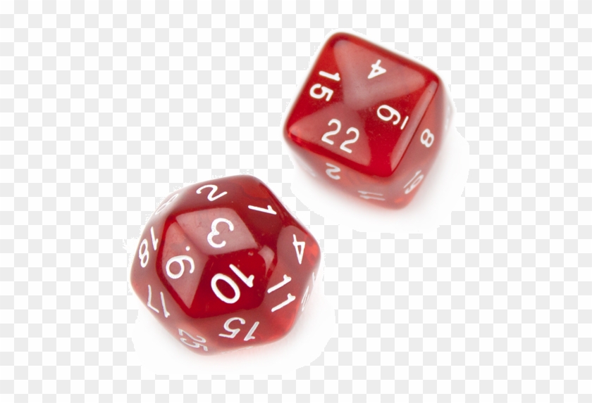 Set Of 24 And 30 Sided Translucent Red Polyhedral Dice - D30 Dice #1101581