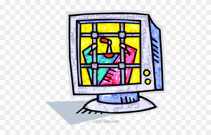 Business Trapped By Technology Royalty Free Vector - Stained Glass #1101584