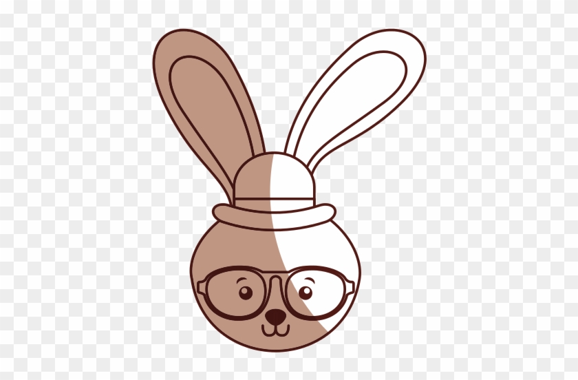 Shadow Vintage Rabbit Face - Vector Graphics #1101692