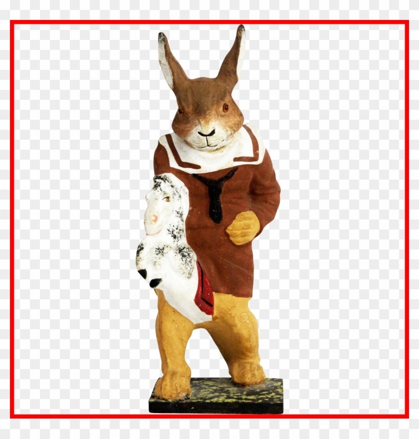 Appealing Antique German Easter Bunny On Hobby Horse - Rabbit #1101697
