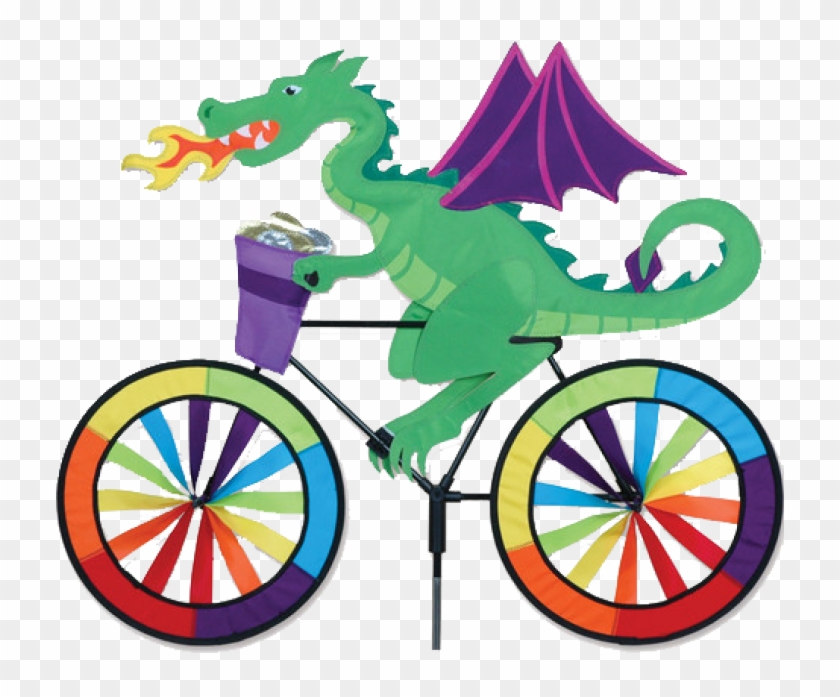 Dragon On A Bicycle Spinner - Bike Wind Spinner Flamingo #1102056