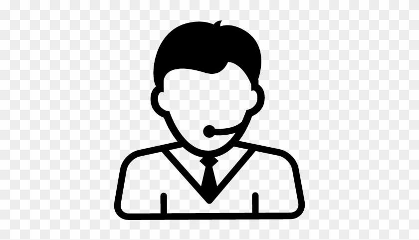 Man Of A Call Center With Headset Vector - Telemarketing Icon Png #1102161