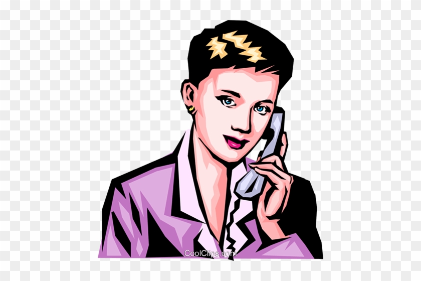 Woman On Phone Royalty Free Vector Clip Art Illustration - Woman On Phone Royalty Free Vector Clip Art Illustration #1102232