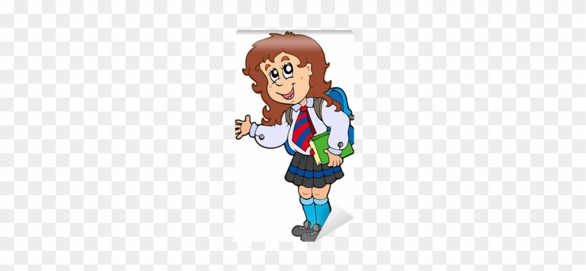 Cartoon Girl In School Uniform #1102264