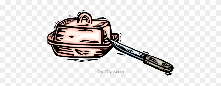 Butter Dish And Knife Royalty Free Vector Clip Art - Butter Dish And Knife Royalty Free Vector Clip Art #1102470