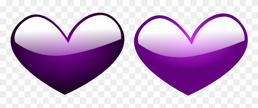 Illustration Of Purple Hearts - Illustration Of Purple Hearts #1102631