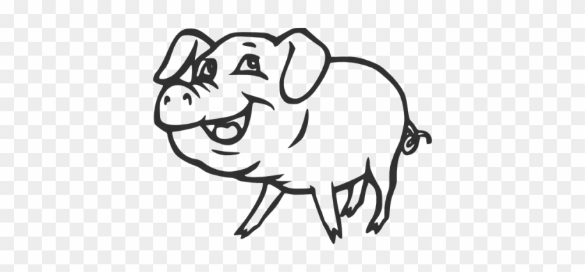 Smiling Pig Clip Art At Clker Com Vector Clip Art Online - Pork Cartoon Black And White #1102852