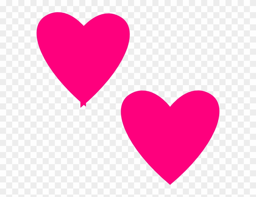 Hot Pink Double Hearts Clip Art At Clker - Hot Pink Heart Png #186270