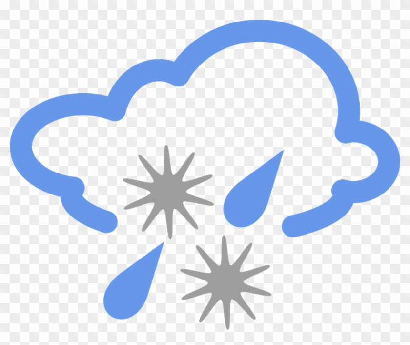 Cold Clipart Icy Weather - Rain And Snow Cloud #186305