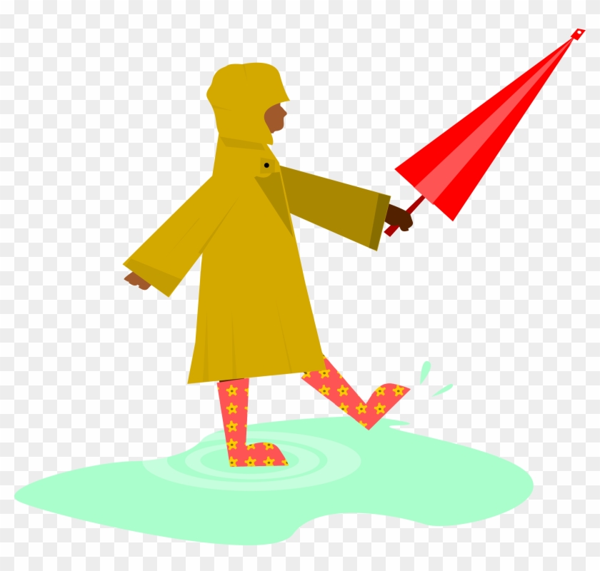 Playing In The Rain - Raincoat Vector Png #186378