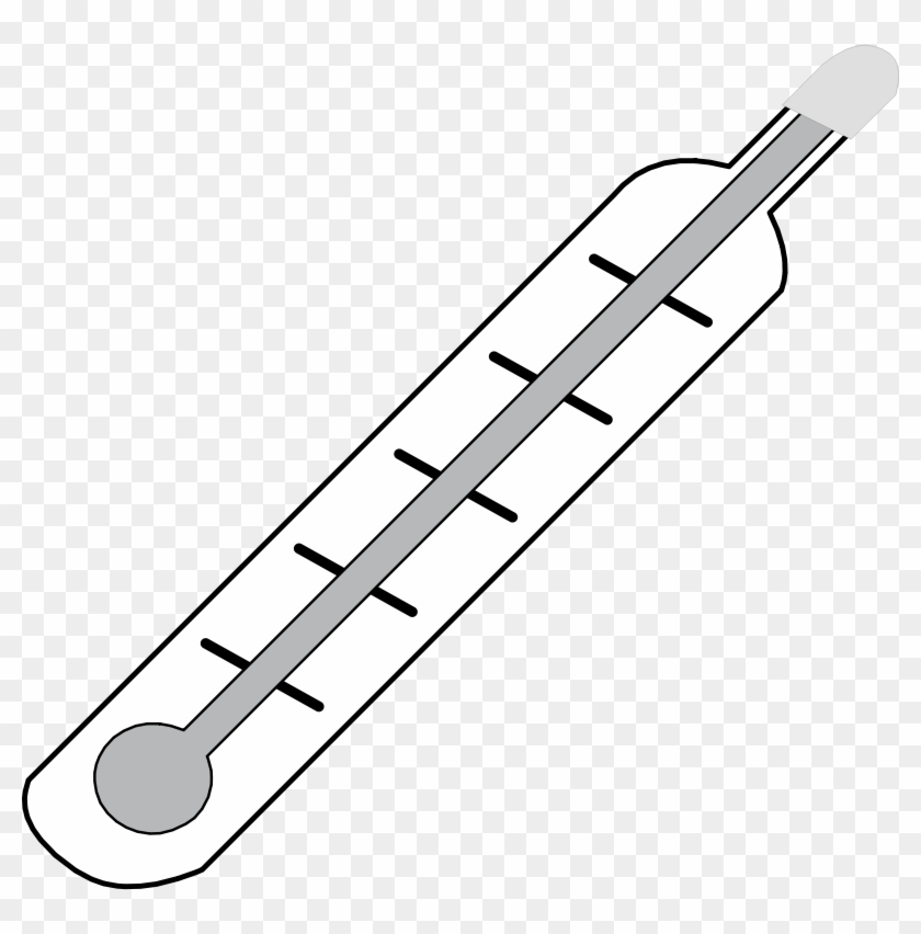 Clipart - Thermometer Hot - Outline - Outline Of A Thermometer #186406