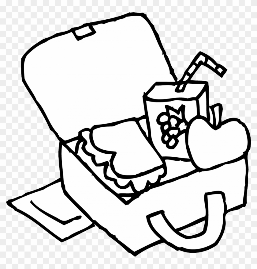Lunch Box Clipart Black And White - Black And White Lunch #186553