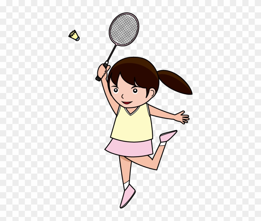 Clipart Badminton - Girl Playing Badminton Clipart #186577