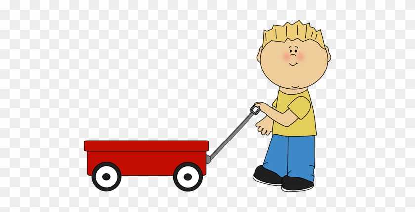 Boy Pulling A Wagon - Boy Pulling A Wagon #186668
